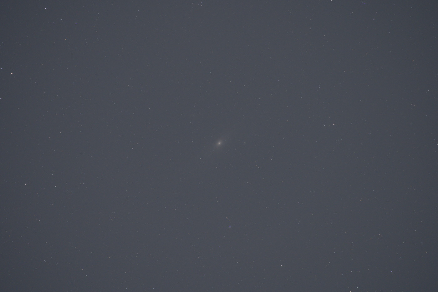A 30s exposure light frame with my Tamron 70-300mm @ 300mm F/9 ISO 2000 pointed at M31 the Andromeda Galaxy.