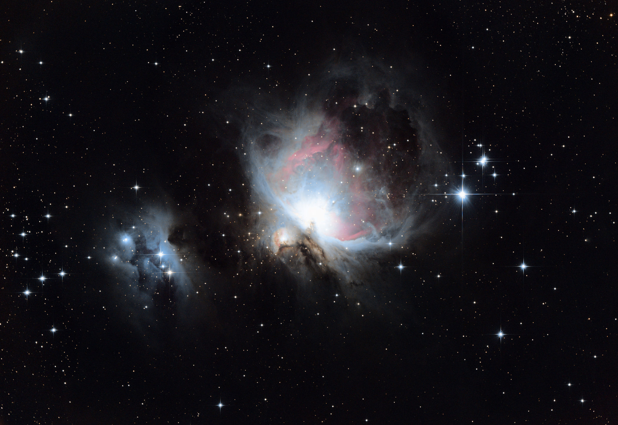 M42 the Orion Nebula - dithered, stacked, and processed with no other calibration data. This one was taken with the real telescope, not a camera lens as the earlier images were.