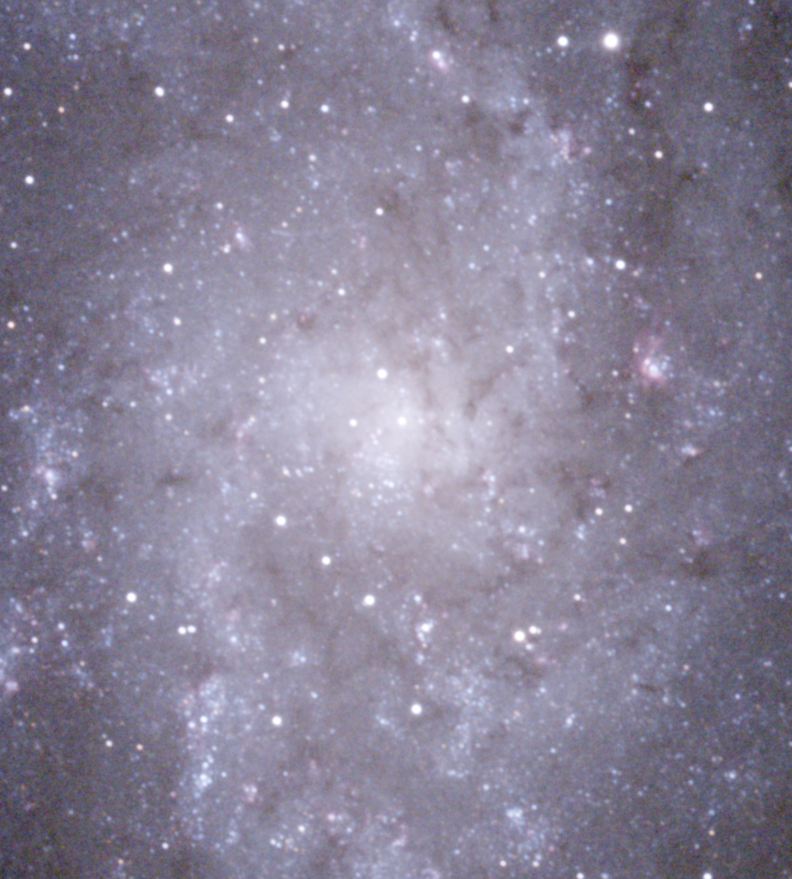 M33 crop of the core to see the limiting resolution for this acquisition.