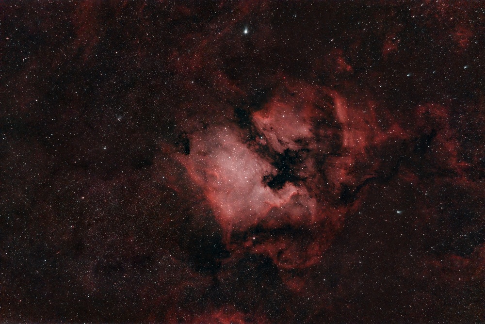 One last image from the widefield rig, this time of an object simply too big to capture at 800mm focal length. Processed with GraXpert. The lack of BlurX here shows just how bad the coma was due to some poor backspacing when testing the 135mm F/2 lens – probably not persistent once I stabilize the rig.
