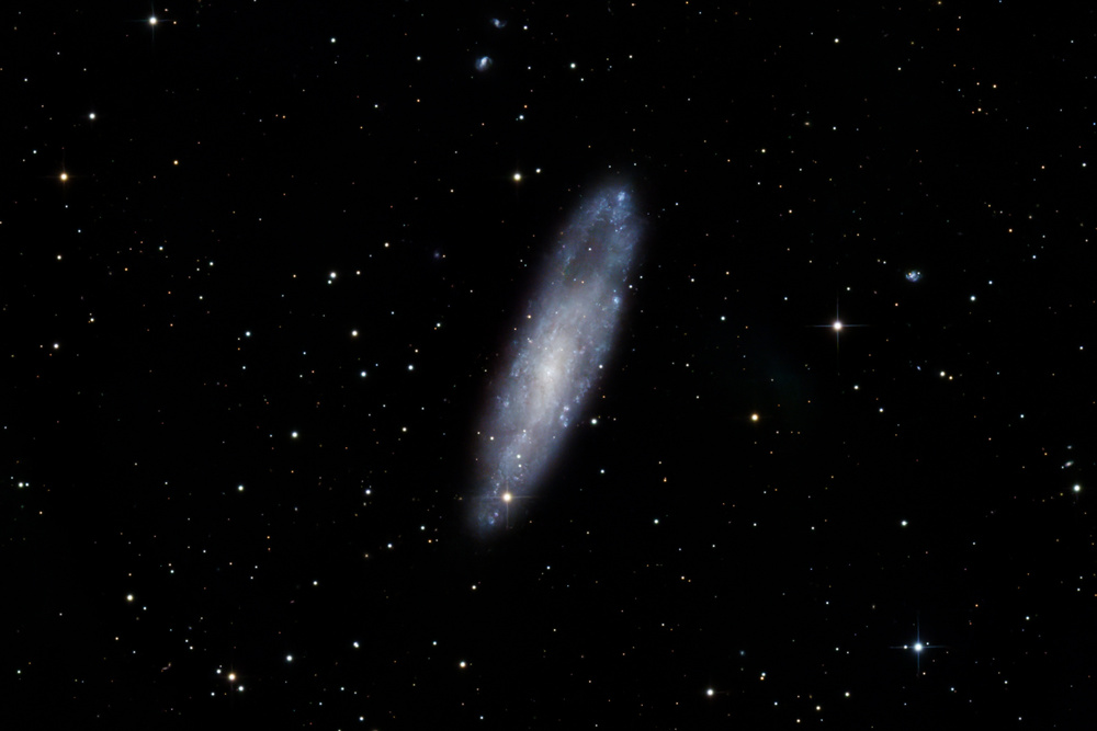 8h (160 x 3min) Broadband. Processed with GraXpert (BGE), NoiseX, and BlurX. Cropped. The eye of the needle is the mysterious void off to one side of the galactic disk. This one is very dim.