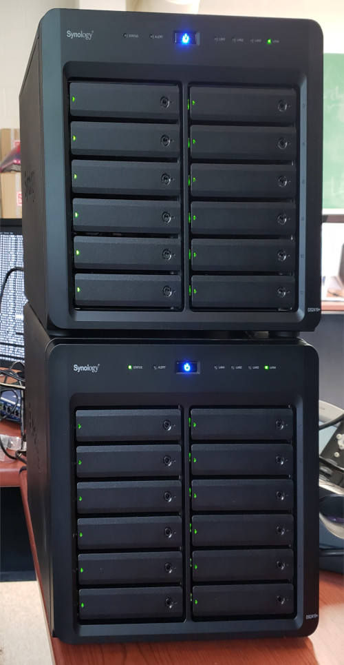 The Synology DiskStation NAS immediately after power-on