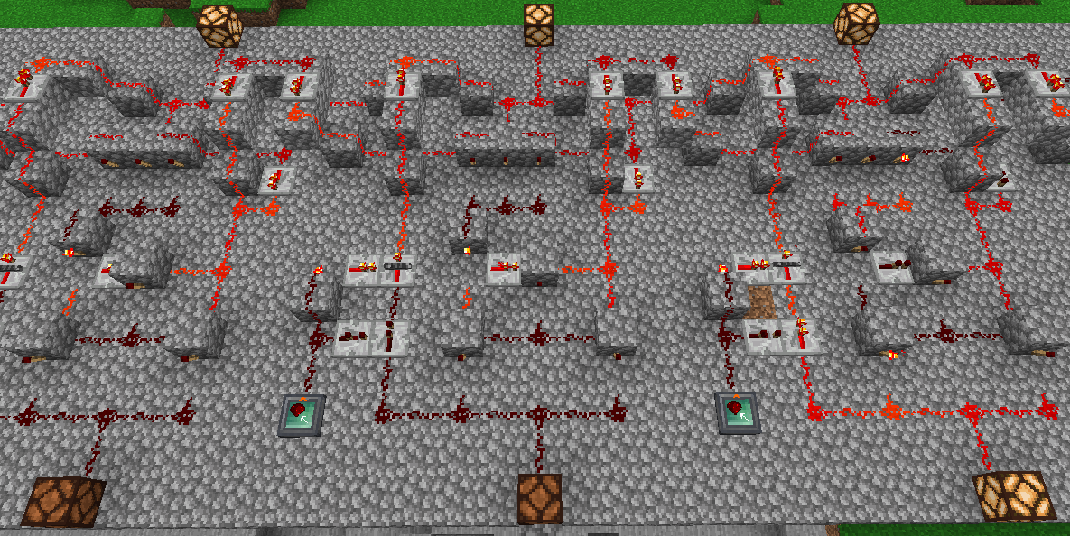 Soooo. I built Conway's Game of Life in Minecraft using nothing but  Redstone - no Command Blocks here :) . Each cycle takes roughly 9 seconds  to compute. : r/Minecraft