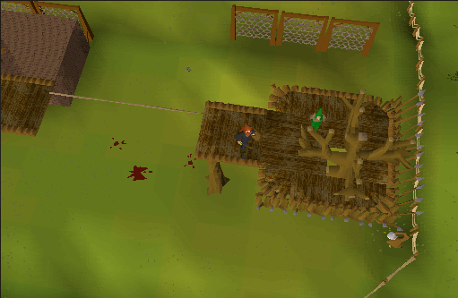 On the Tree Gnome Agility course, one has to click agility obstacles. Up next here is a particular tree that is positioned sneakily among other wooden things.