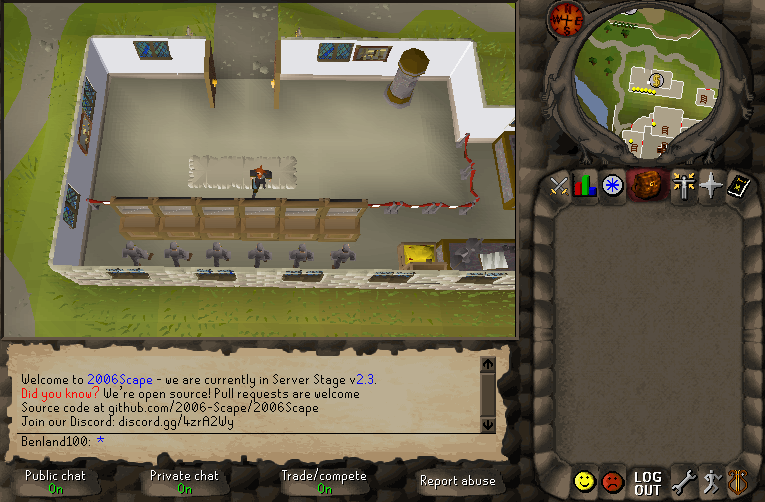A snapshot of the OSRS / 2006Scape game client.